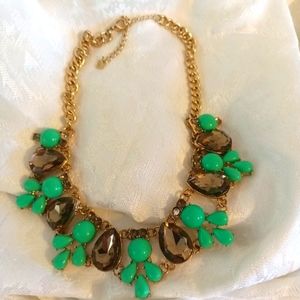 Banana Republic Gold and Green Statement Necklace